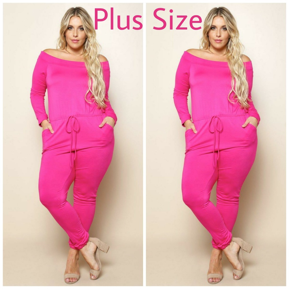 Plus Size Off The Shoulder Jumpsuit - Picture 2 of 2